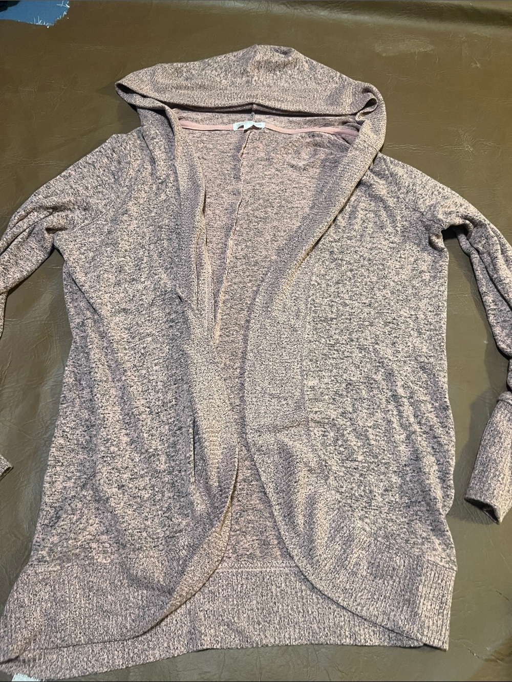 Cozy Hooded Open-Front Women’s Sweater Cardigan - rose
